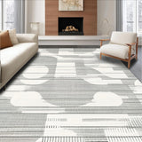 Ultra Soft Area Rug, Non Slip, Stain Resistant, Washable Area Rugs for Living Room, Bedroom, Modern Stripe Harmony Rug with Bold Linear Accent and Monochrome Geometric Flow(Gray)