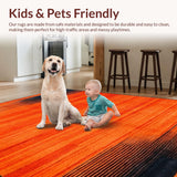 Ultra Soft Area Rug, Non Slip, Stain Resistant, Washable Area Rugs for Living Room, Bedroom, Striking 3D Distorted Illusion(Orange)