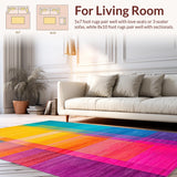 Ultra Soft Area Rug, Non Slip, Stain Resistant, Washable Area Rugs for Living Room, Bedroom, Stylish Gradient Spectrum Design(Yellow)