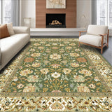 Ultra Soft Area Rug, Non Slip, Stain Resistant, Washable Area Rugs for Living Room, Bedroom, Cozy Pastel Floral Whimsy(Green)