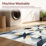 Ultra Soft Area Rug, Non Slip, Stain Resistant, Washable Area Rugs for Living Room, Bedroom, Sleek Minimalist Diamond Layout(Gray)