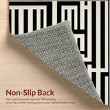 Modern Black and White Striped Area Unique Woven Design for Stylish Homes(Beige)