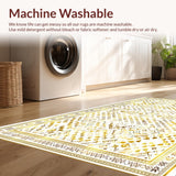Ultra Soft Area Rug, Non Slip, Stain Resistant, Washable Area Rugs for Living Room, Bedroom, Soft Plush Geometric Elegance(Gold)