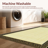 Ultra Soft Area Rug, Non Slip, Stain Resistant, Washable Area Rugs for Living Room, Bedroom, Chic Modern Diamond Pattern Elegance(Gold)