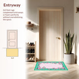 Ultra Soft Area Rug, Non Slip, Stain Resistant, Washable Area Rugs for Living Room, Bedroom, Playful Pastel Fruit Motif(Pink)