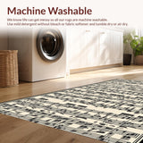 Ultra Soft Area Rug, Non Slip, Stain Resistant, Washable Area Rugs for Living Room, Bedroom, Classic Black Note Artistry Theme(Black)