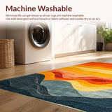 Ultra Soft Area Rug, Non Slip, Stain Resistant, Washable Area Rugs for Living Room, Bedroom, Contemporary Fluffy Textured Style(Orange)