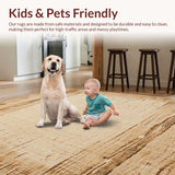Ultra Soft Area Rug, Non Slip, Stain Resistant, Washable Area Rugs for Living Room, Bedroom, Chic Beige Area Featuring Subtle Wood Grain and Warm Earthy Tones(Beige)