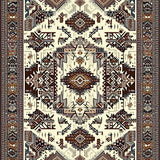 Ultra Soft Area Rug, Non Slip, Stain Resistant, Washable Area Rugs for Living Room, Bedroom, Oval Kitchen with Ornate Tribal(Beige)