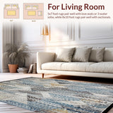 Ultra Soft Area Rug, Non Slip, Stain Resistant, Washable Area Rugs for Living Room, Bedroom, Boho Triangle Weave Carpet(Beige)