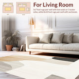 Beige Faux Wool Tan Accent Elegant Floor Decor(Beige)