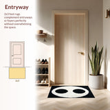 Ultra Soft Area Rug, Non Slip, Stain Resistant, Washable Area Rugs for Living Room, Bedroom, Modern Circular Living Room Washable Accent Rug(Black)