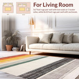 Ultra Soft Area Rug, Non Slip, Stain Resistant, Washable Area Rugs for Living Room, Bedroom, Contemporary Multicolor Tassel Accent(Orange)