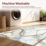 Ultra Soft Area Rug, Non Slip, Stain Resistant, Washable Area Rugs for Living Room, Bedroom, Ivory Gold Bedroom Area Rug for Minimalist Decor(White)