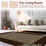 Ultra Soft Area Rug, Non Slip, Stain Resistant, Washable Area Rugs for Living Room, Bedroom, Bold Statement Animal Design(Beige)