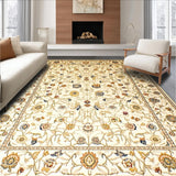 Ultra Soft Area Rug, Non Slip, Stain Resistant, Washable Area Rugs for Living Room, Bedroom, Ancient Floral Hallway for Entryway Floor(Beige)