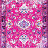 Ultra Soft Area Rug, Non Slip, Stain Resistant, Washable Area Rugs for Living Room, Bedroom, Rustic Soft Textured Blossom Print(Pink)