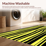 Ultra Soft Area Rug, Non Slip, Stain Resistant, Washable Area Rugs for Living Room, Bedroom, Elegant Striped Safari Charm(Yellow)