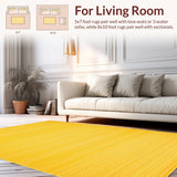 Ultra Soft Area Rug, Non Slip, Stain Resistant, Washable Area Rugs for Living Room, Bedroom, Vibrant Shaggy Textured Delight(Yellow)