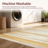 Ultra Soft Area Rug, Non Slip, Stain Resistant, Washable Area Rugs for Living Room, Bedroom, Elegant Beige Geometric Aesthetic(Gold)