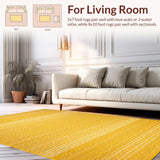 Ultra Soft Area Rug, Non Slip, Stain Resistant, Washable Area Rugs for Living Room, Bedroom, Charming Solid Mustard Shag Style(Yellow)