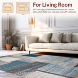 Ultra Soft Area Rug, Non Slip, Stain Resistant, Washable Area Rugs for Living Room, Bedroom, Chic Taupe Geometric Aesthetic(Gray)