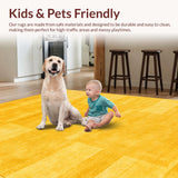 Ultra Soft Area Rug, Non Slip, Stain Resistant, Washable Area Rugs for Living Room, Bedroom, Rustic Earthy Bright Accent(Yellow)