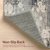 Ultra Soft Area Rug, Non Slip, Stain Resistant, Washable Area Rugs for Living Room, Bedroom, Eclectic Earthy Floral Arrangement(Gray)