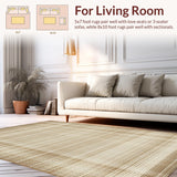 Ultra Soft Area Rug, Non Slip, Stain Resistant, Washable Area Rugs for Living Room, Bedroom, Contemporary Soft Tasseled Appeal(Beige)