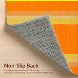 Ultra Soft Area Rug, Non Slip, Stain Resistant, Washable Area Rugs for Living Room, Bedroom, Artistic Plush Geometric Motif(Orange)