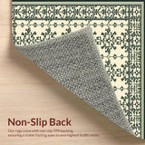 Botanical Medallion with Lattice Trellis and Leaf Motifs(Beige)