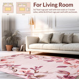 Ultra Soft Area Rug, Non Slip, Stain Resistant, Washable Area Rugs for Living Room, Bedroom, Soft Pastel Shaggy Circular Delight(Pink)