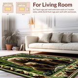 Ultra Soft Area Rug, Non Slip, Stain Resistant, Washable Area Rugs for Living Room, Bedroom, Cozy Winter Lodge Motif(Brown)