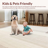 Ultra Soft Area Rug, Non Slip, Stain Resistant, Washable Area Rugs for Living Room, Bedroom, Minimalist Beige Semi Circle Kitchen With Design(Beige)