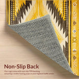 Ultra Soft Area Rug, Non Slip, Stain Resistant, Washable Area Rugs for Living Room, Bedroom, Vintage Tribal Patterned Aesthetic(Yellow)