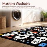 Ultra Soft Area Rug, Non Slip, Stain Resistant, Washable Area Rugs for Living Room, Bedroom, Playful Black and White Design(Black)