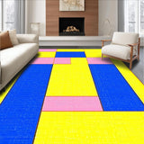 Ultra Soft Area Rug, Non Slip, Stain Resistant, Washable Area Rugs for Living Room, Bedroom, Eclectic Geometric Color Fusion(Yellow)