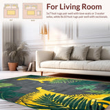 Ultra Soft Area Rug, Non Slip, Stain Resistant, Washable Area Rugs for Living Room, Bedroom, Vibrant Prehistoric Animal Aesthetic(Gray)