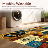 Ultra Soft Area Rug, Non Slip, Stain Resistant, Washable Area Rugs for Living Room, Bedroom, Artistic Bold Musician's Palette(Brown)