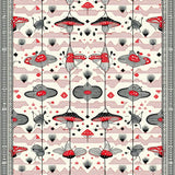 Ultra Soft Area Rug, Non Slip, Stain Resistant, Washable Area Rugs for Living Room, Bedroom, Gothic Mushroom Patterned Elegance(Red)