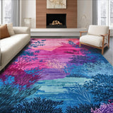 Ultra Soft Area Rug, Non Slip, Stain Resistant, Washable Area Rugs for Living Room, Bedroom, Unique Textured Rustic Design(Pink)