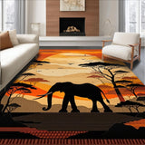 Ultra Soft Area Rug, Non Slip, Stain Resistant, Washable Area Rugs for Living Room, Bedroom, Cultural Wildlife Art Inspiration(Orange)