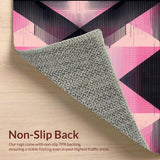 Ultra Soft Area Rug, Non Slip, Stain Resistant, Washable Area Rugs for Living Room, Bedroom, Vibrant Geometric Color Block(Pink)