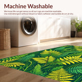 Ultra Soft Area Rug, Non Slip, Stain Resistant, Washable Area Rugs for Living Room, Bedroom, Bright Cheerful Organic Patterns(Green)