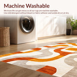 Ultra Soft Area Rug, Non Slip, Stain Resistant, Washable Area Rugs for Living Room, Bedroom, Rustic Earthy Textured Visual Theme(Orange)