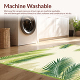 Tropical Oasis Green Cream Palm Frond Design Area(Beige)