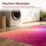 Ultra Soft Area Rug, Non Slip, Stain Resistant, Washable Area Rugs for Living Room, Bedroom, Star Glitter Ombre Bedroom Area Carpet(Pink)