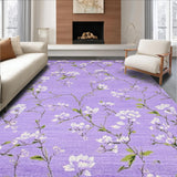 Ultra Soft Area Rug, Non Slip, Stain Resistant, Washable Area Rugs for Living Room, Bedroom, Stylish Soft Round Shag Decor(Purple)