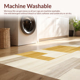 Ultra Soft Area Rug, Non Slip, Stain Resistant, Washable Area Rugs for Living Room, Bedroom, Minimalist Beige and Gold Geometric Patterned Area for Style(Gold)