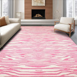 Ultra Soft Area Rug, Non Slip, Stain Resistant, Washable Area Rugs for Living Room, Bedroom, Chic Soft Pink Striped Aesthetic(Pink)